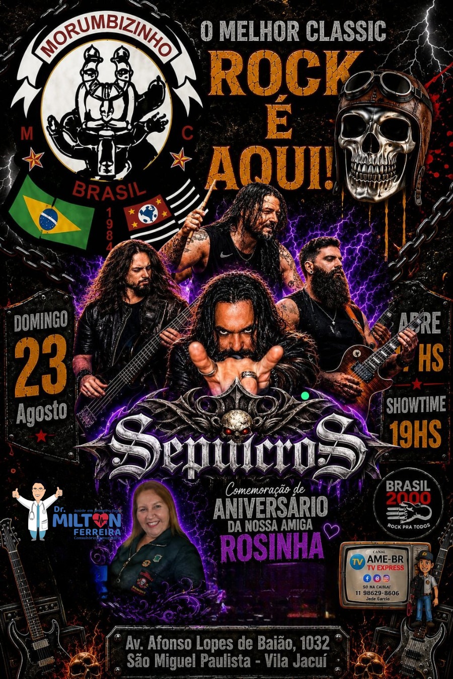 Flyer — Banda Sepulcros no Morumbizinho MC