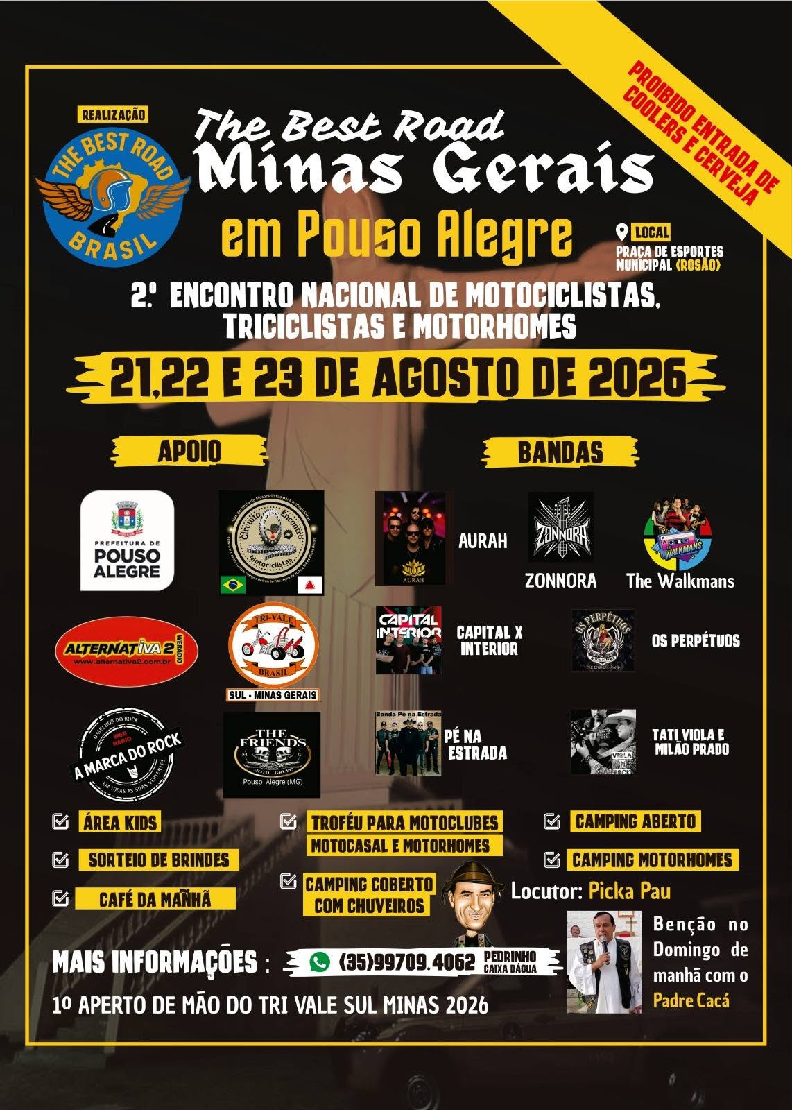 Flyer — 2º Encontro Nacional de Motociclistas, Triciclistas e Motorhomes - The Best Road Minas Gerais