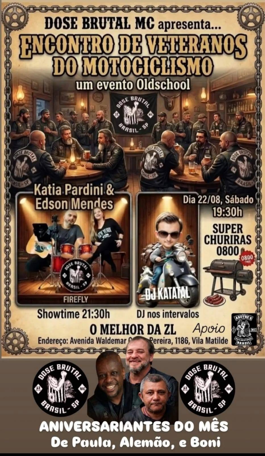 Flyer — Encontro de Veteranos do Motociclismo - Dose Brutal MC