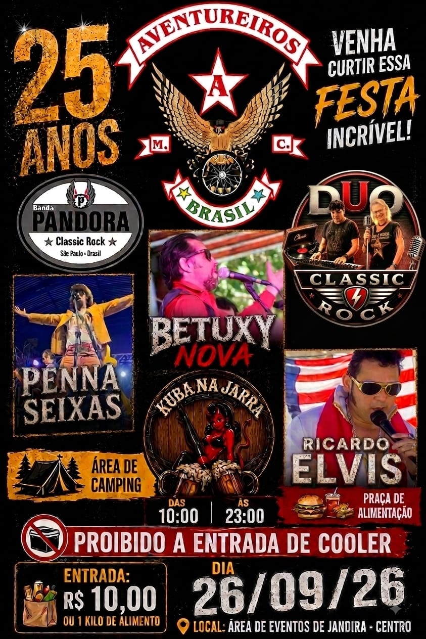 Flyer — 25 Anos Aventureiros MC Brasil