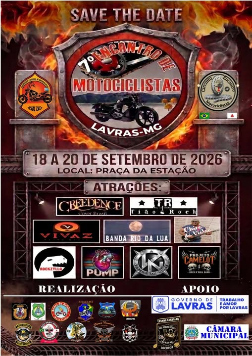 Flyer — 7º Encontro de Motociclistas - Lavras