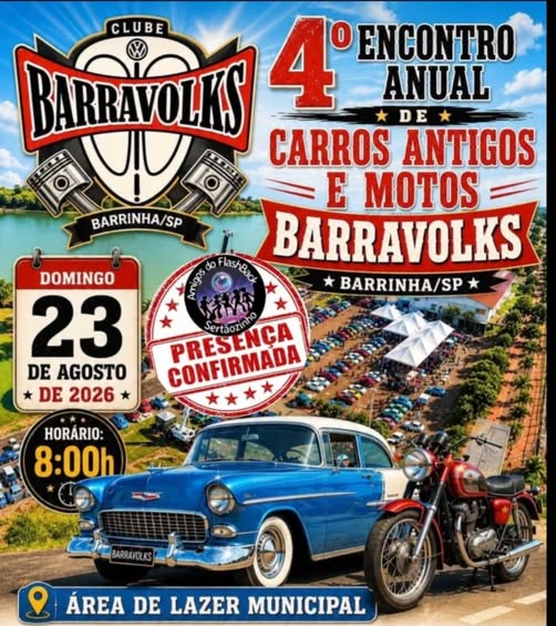 Flyer — 4º Encontro Anual de Carros Antigos e Motos Barravolks
