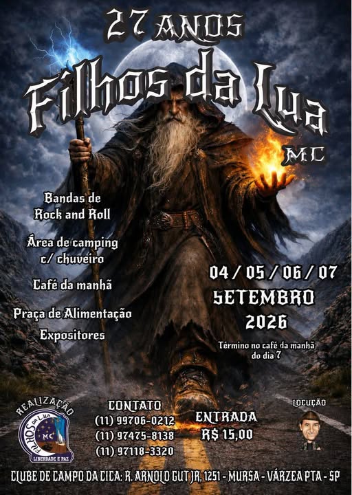 Flyer — 27 Anos Filhos da Lua MC