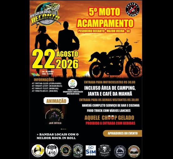 Flyer — 5º Moto Acampamento - Pesqueiro Recanto