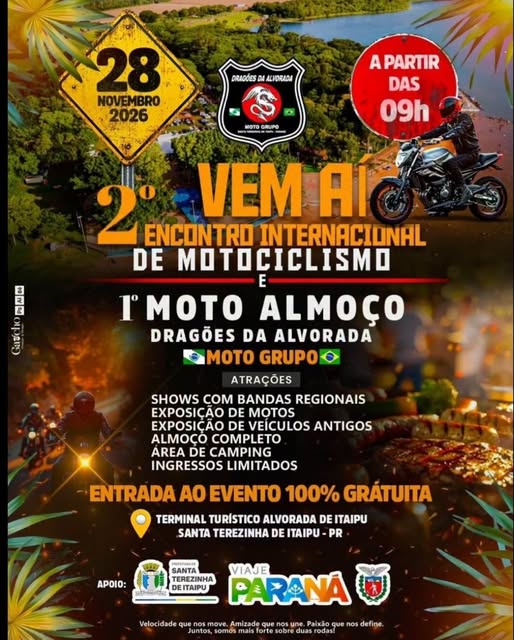 Flyer — 2º Encontro Internacional de Motociclismo e 1º Moto Almoço - Dragões da Alvorada