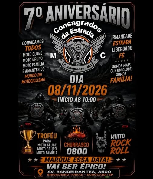 Flyer — 7º Aniversário Consagrados da Estrada MC