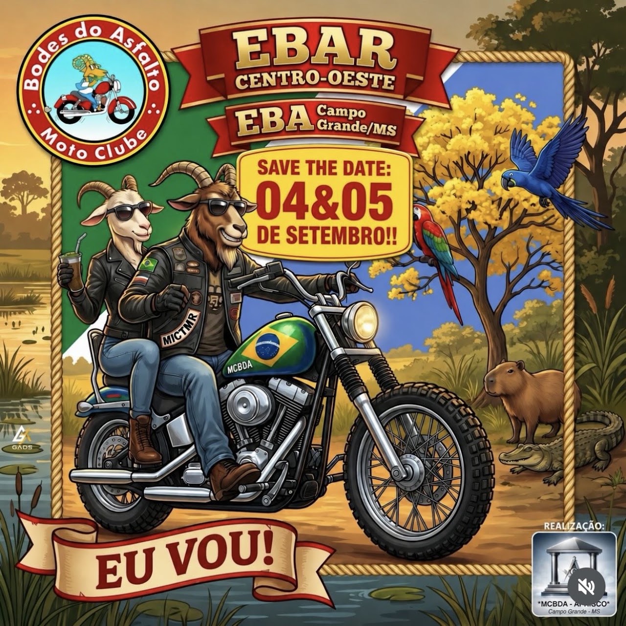 Flyer — EBA 2026 - Encontro Bodes do Asfalto - Campo Grande/MS