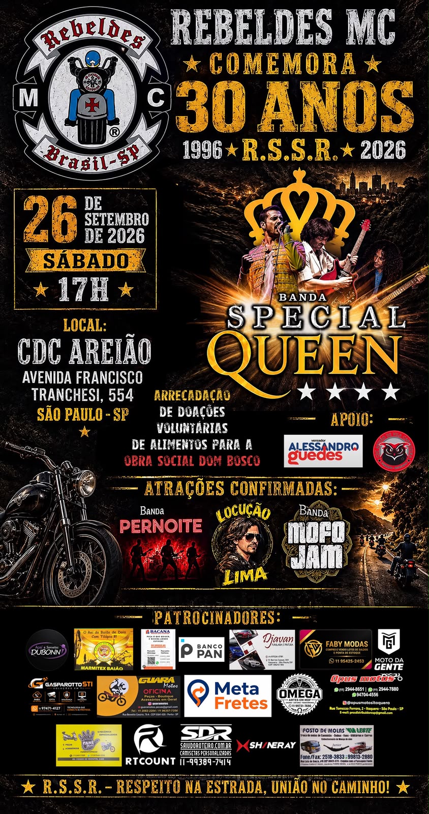 Flyer — Rebeldes MC — 30 Anos