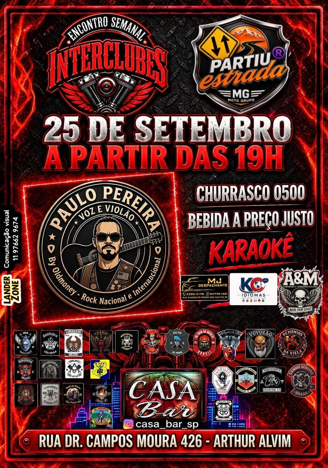 Flyer — Encontro Semanal Interclubes — Partiu Estrada MG