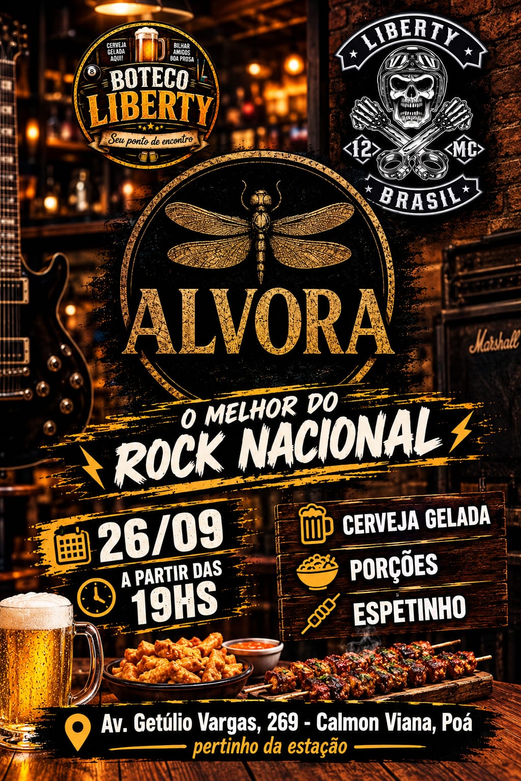 Flyer — Rock Nacional com Alvora — Boteco Liberty