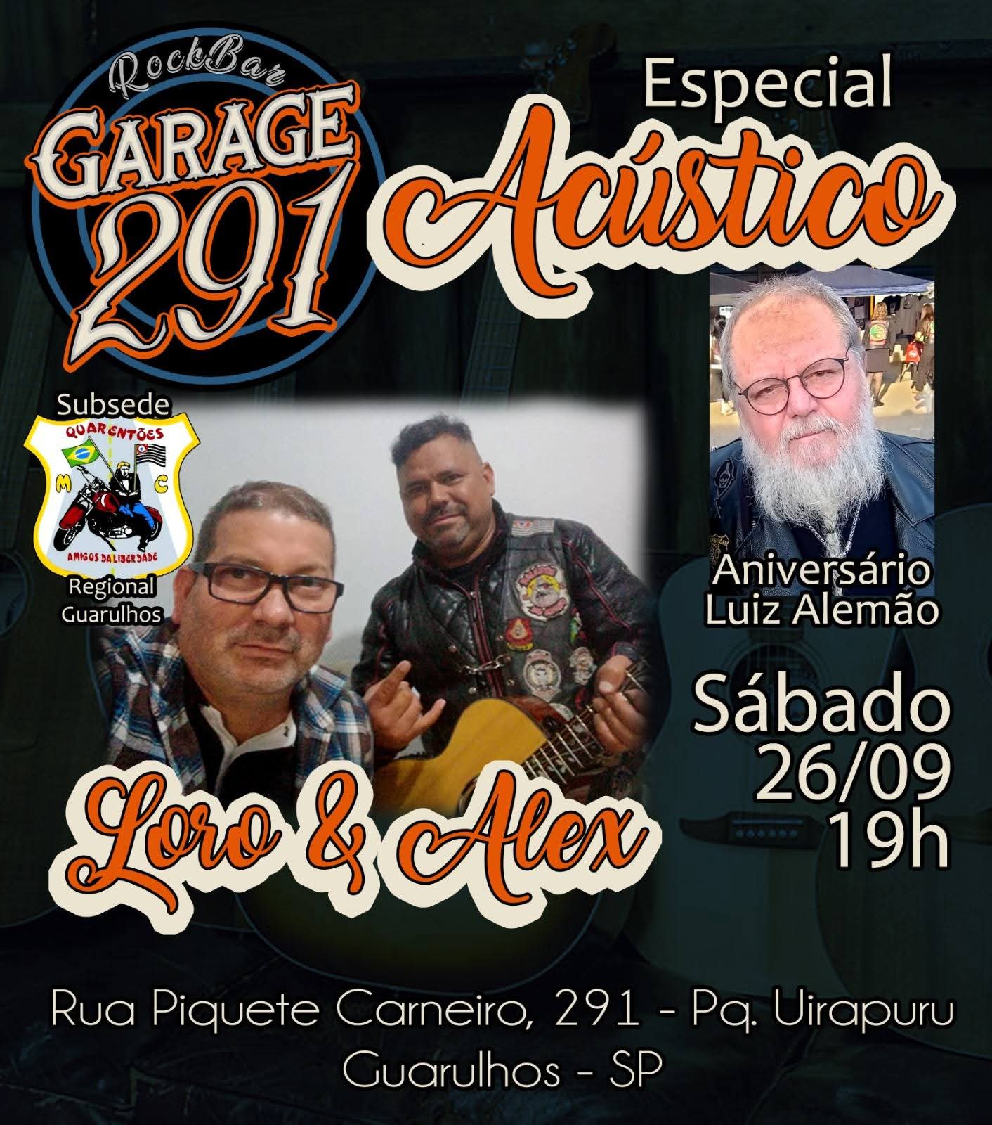 Flyer — Especial Acústico — Garage 291