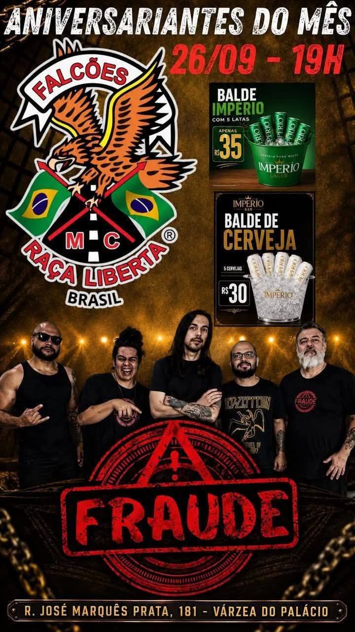 Flyer — Aniversariantes do Mês — Falcões MC