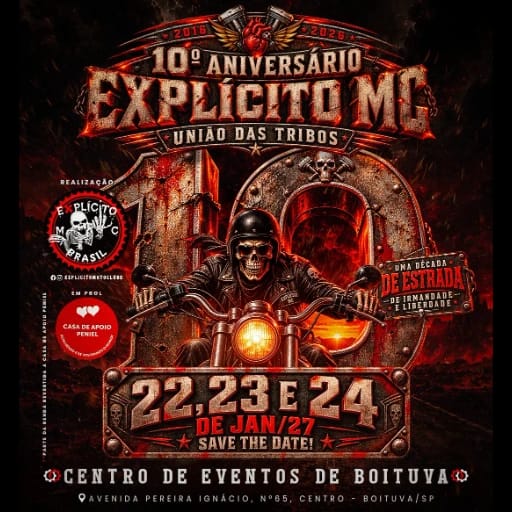 Flyer — 10º Aniversário Explícito MC — União das Tribos