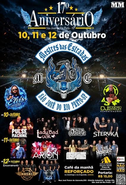 Flyer — 17º Aniversário Mestres das Estradas MC