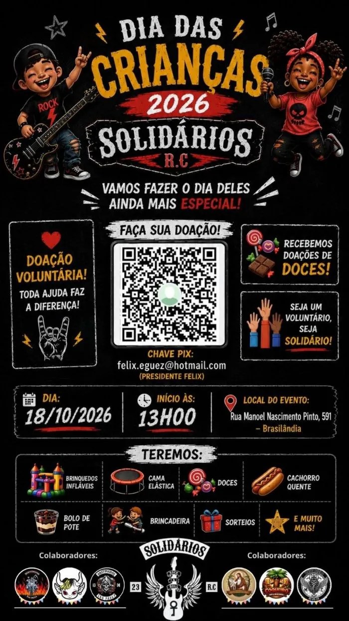 Flyer — Dia das Crianças 2026 — Solidários R.C.