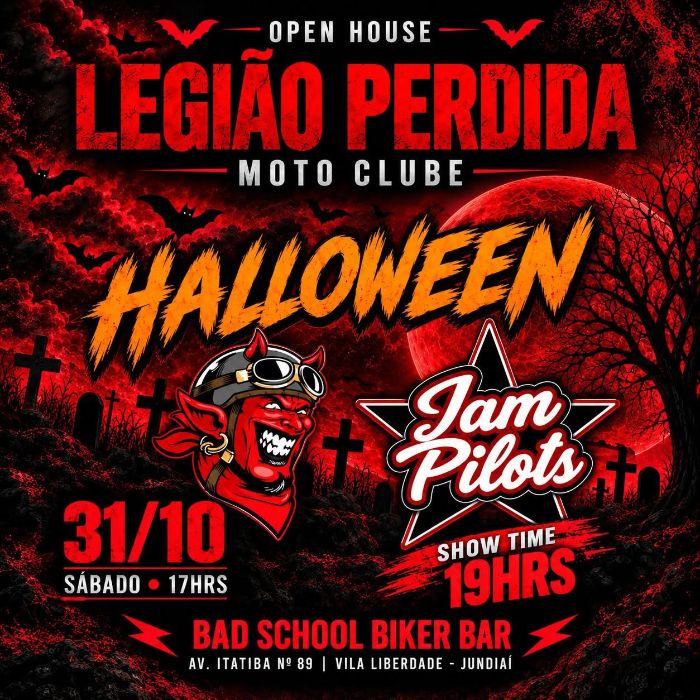 Flyer — Open House Legião Perdida Moto Clube — Halloween