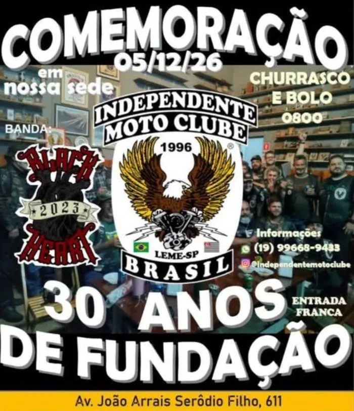 Flyer — 30 Anos de Fundação — Independente Moto Clube