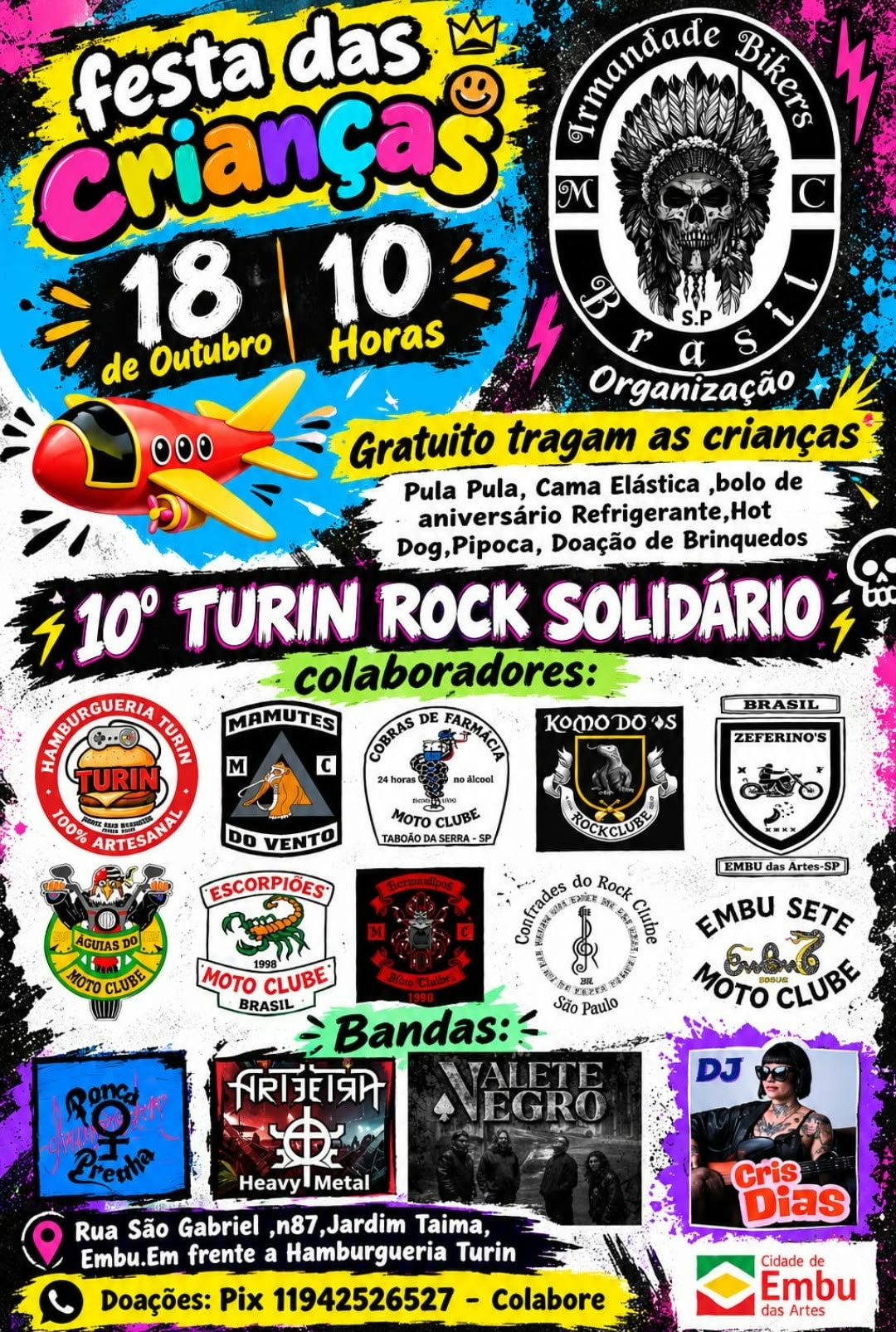 Flyer — Festa das Crianças — 10º Turin Rock Solidário