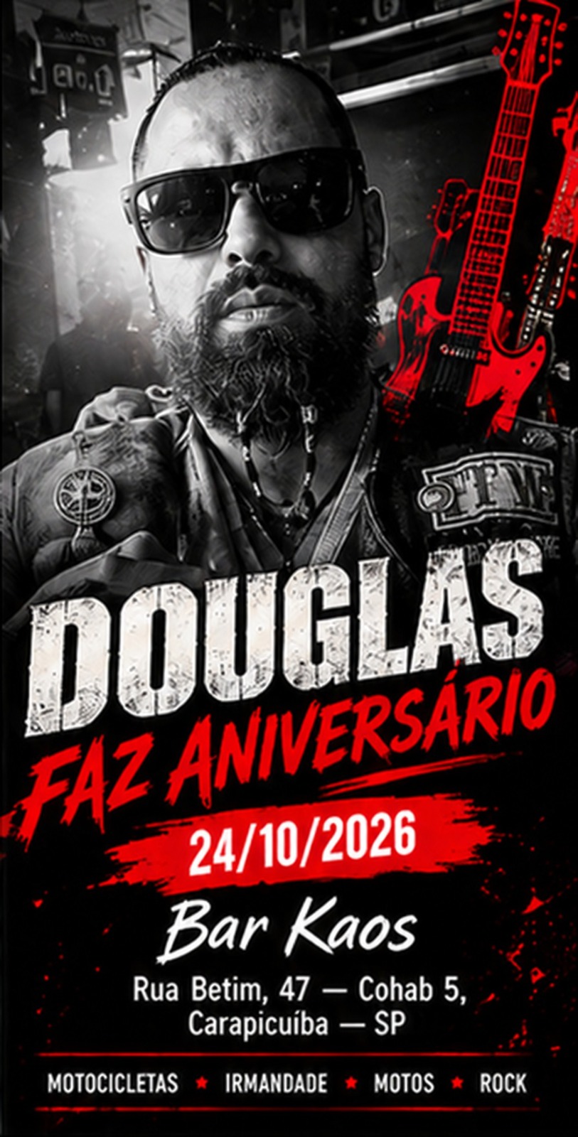 Flyer — Aniversário do Douglas — Bar Kaos
