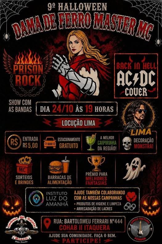 Flyer — 9º Halloween Dama de Ferro Master MC