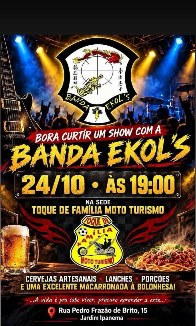 Flyer — Banda Ekol's na sede do Toque de Família Moto Turismo