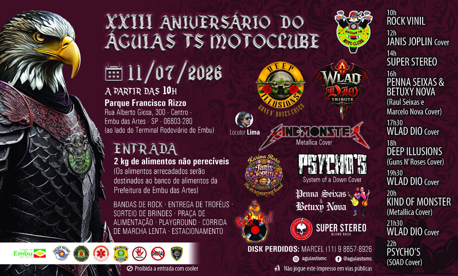 Flyer — 23° Aniversário do Águias TS Moto Clube
