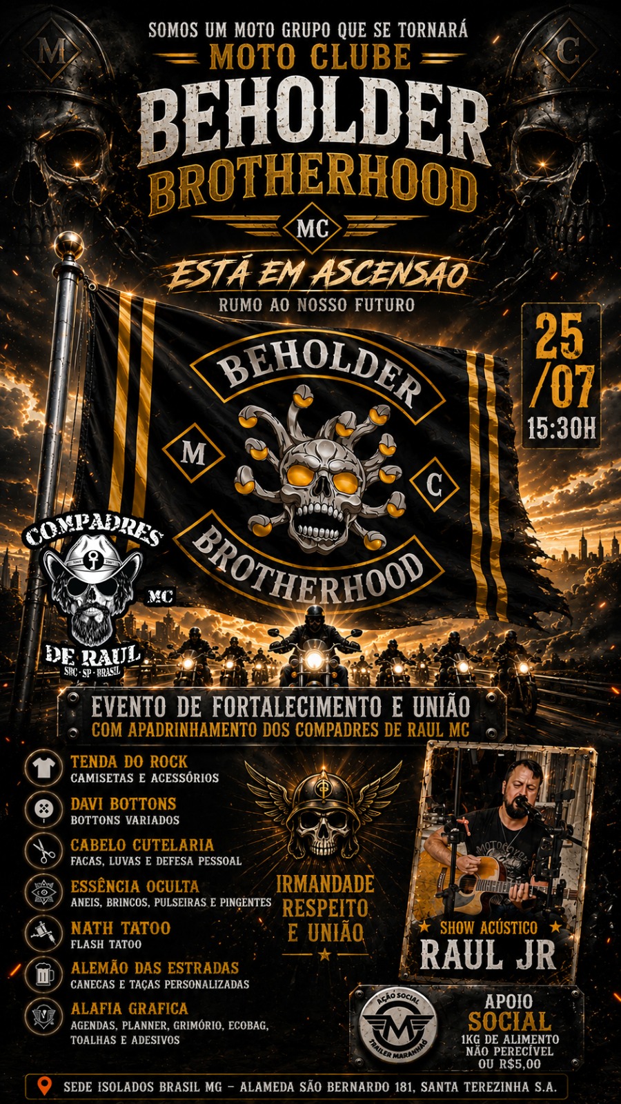 Flyer — Evento de Fortalecimento e União - Beholder Brotherhood MC
