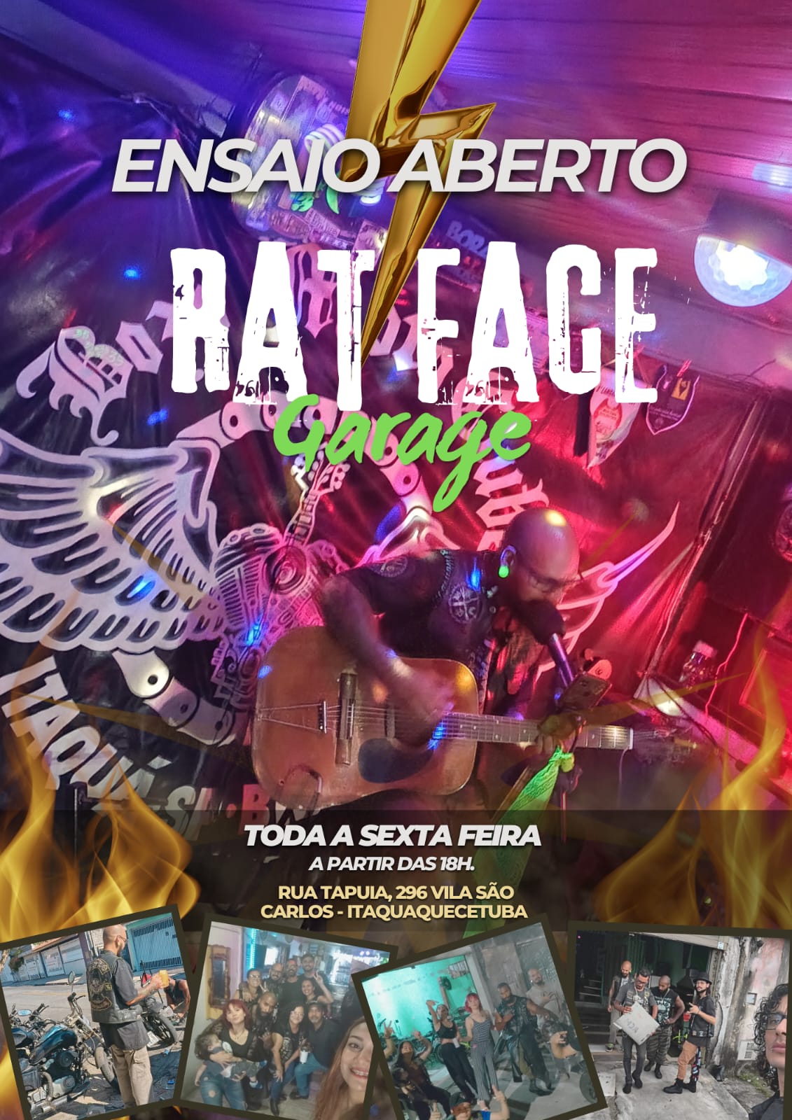 Flyer — Sexta biker Rat Face Garage 