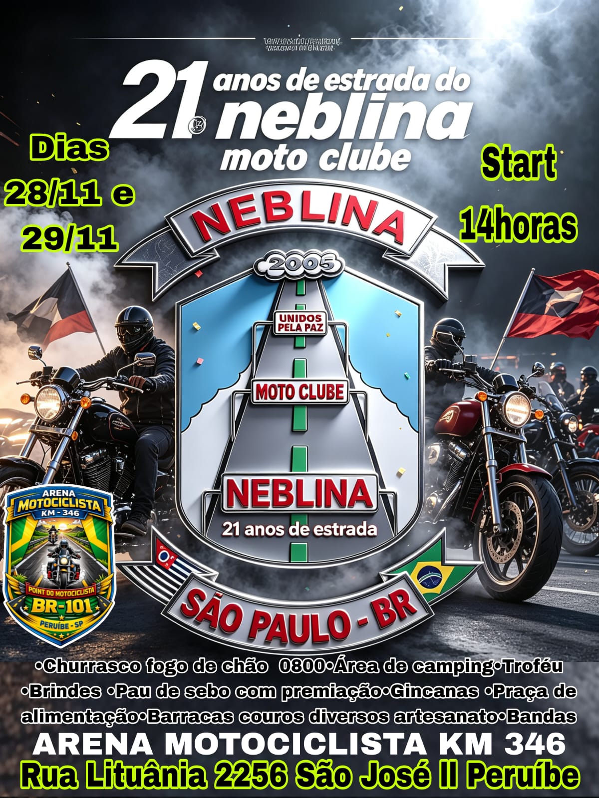 Flyer — 21 Anos de Estrada do Neblina Moto Clube