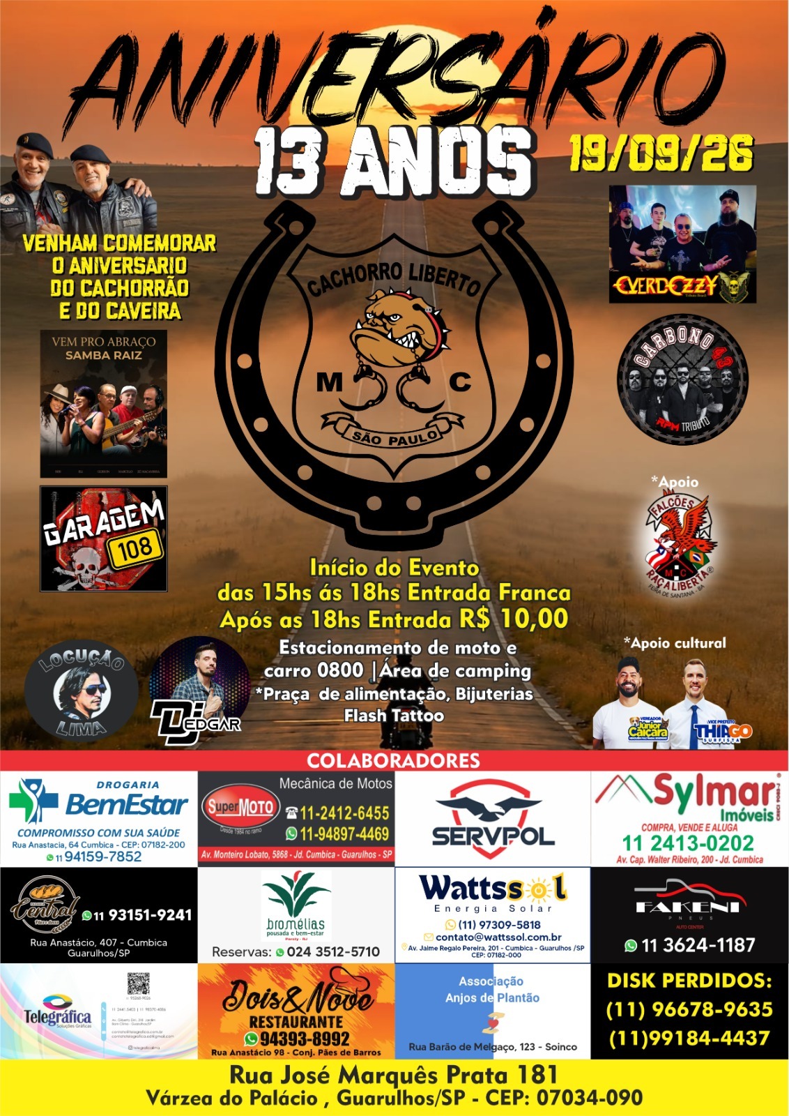 Flyer — Aniversário 13 Anos - Cachorro Liberto MC São Paulo