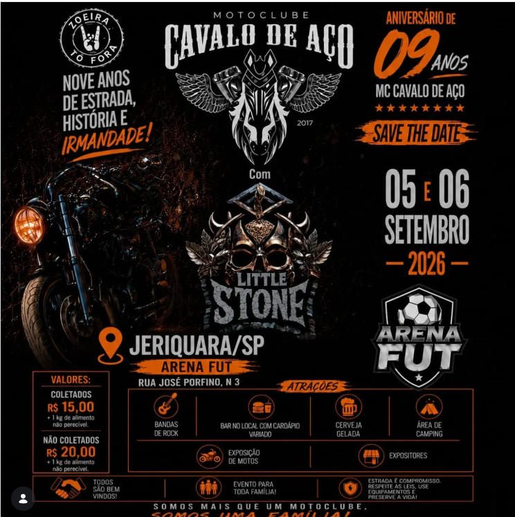 Flyer — Aniversário de 09 Anos MC Cavalo de Aço