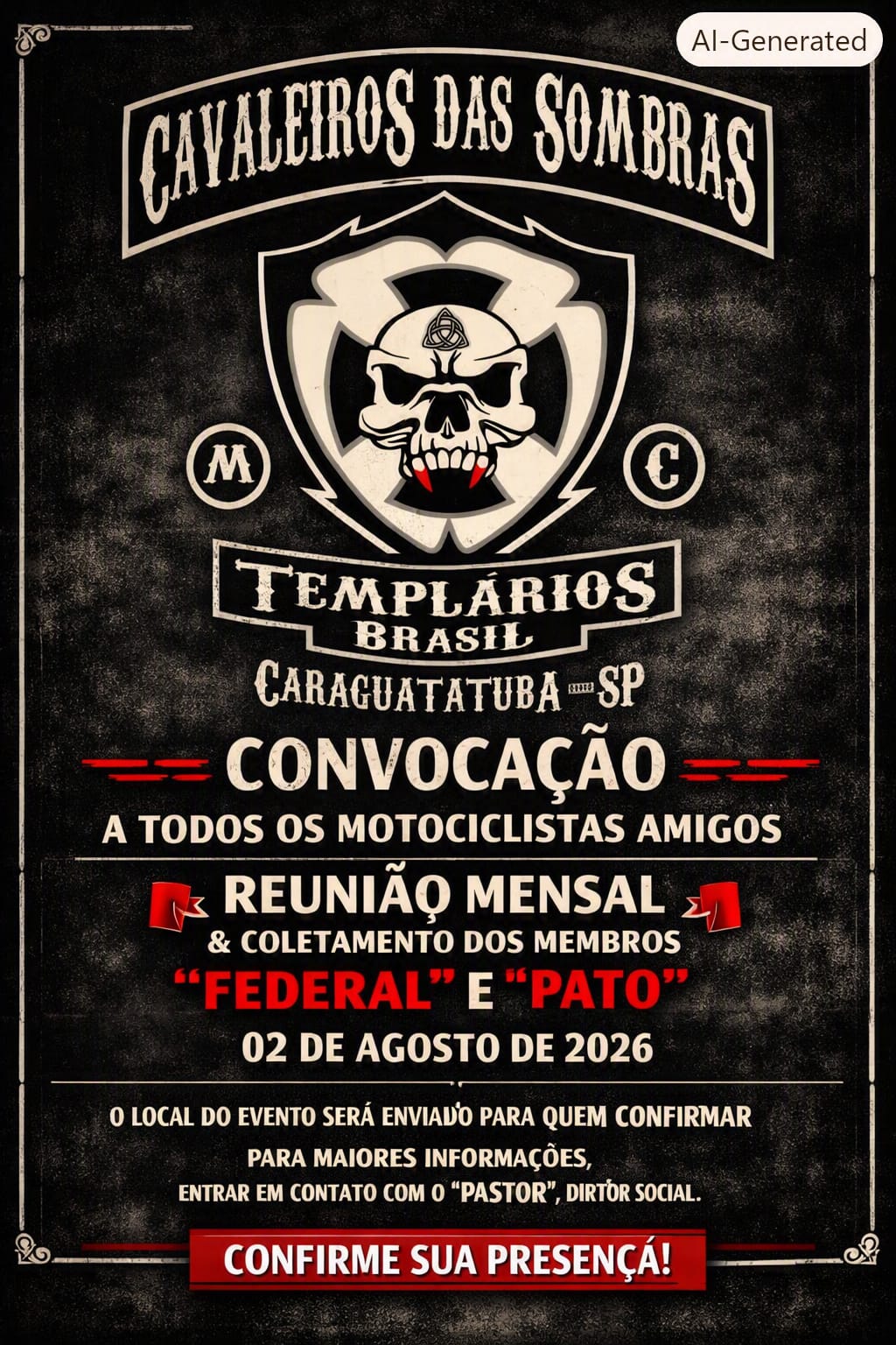 Flyer — Coletamento Membros "Pato" e "Federal"