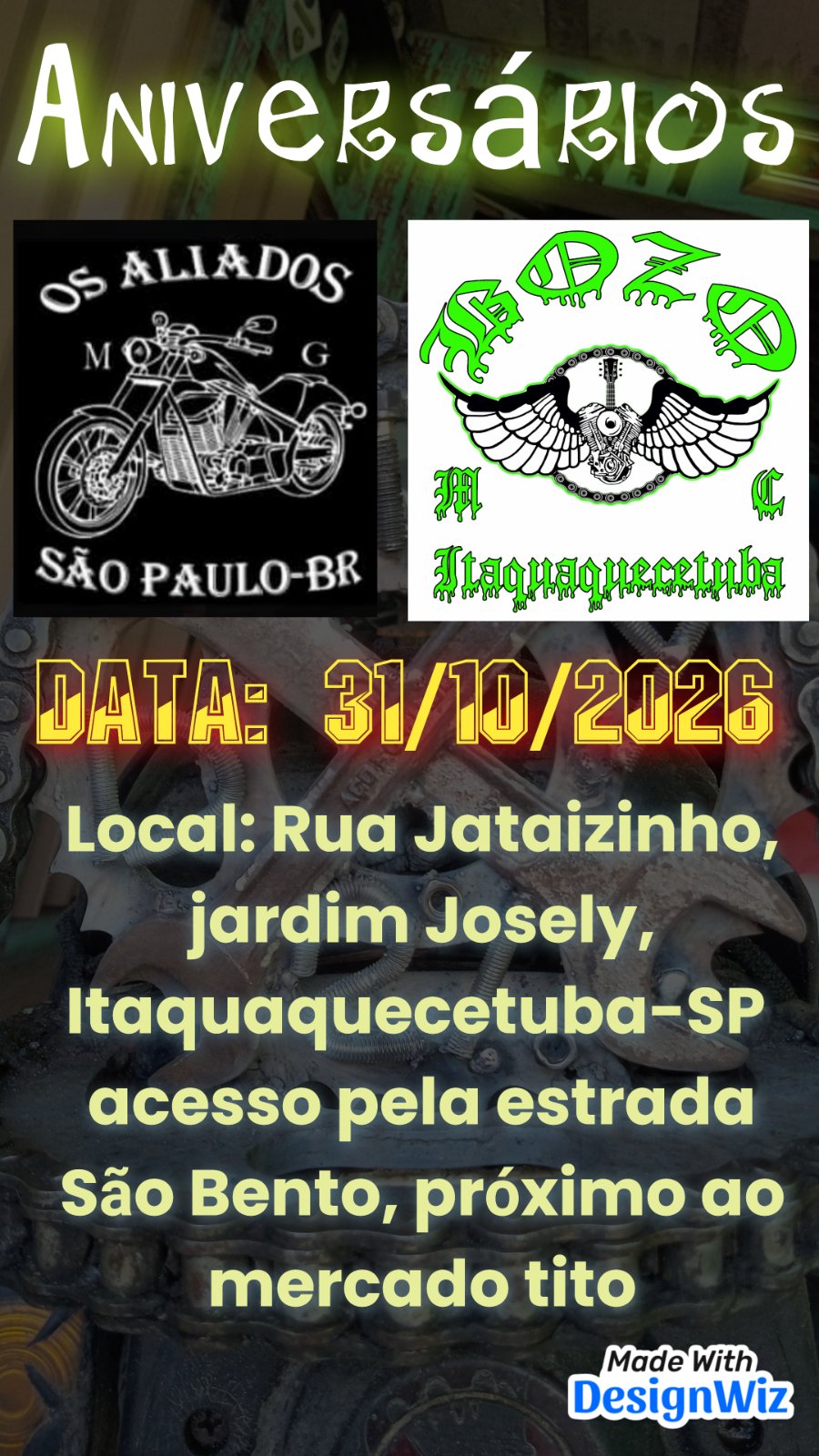 Flyer — Aniversário BOZO M.C. & OS ALIADOS M.G.
