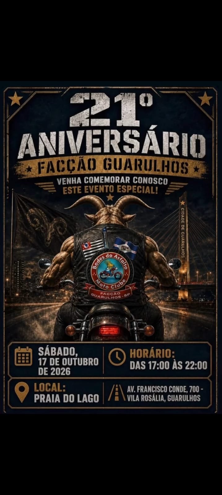 Flyer — 21º Aniversário  Bodes do Asfalto Facção Guarulhos