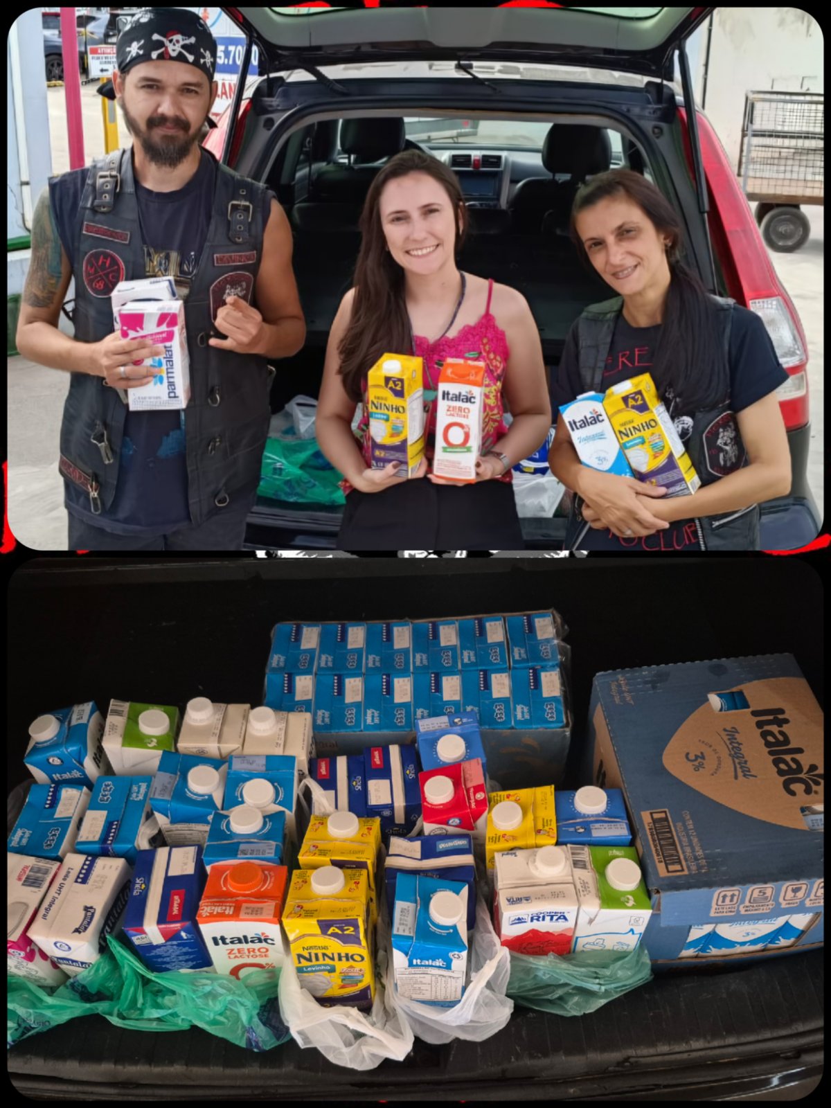 Flyer — Entrega dos leites arrecadados para a área da Oncologia da Santa Casa de Saúde de Rio Claro-SP. 
