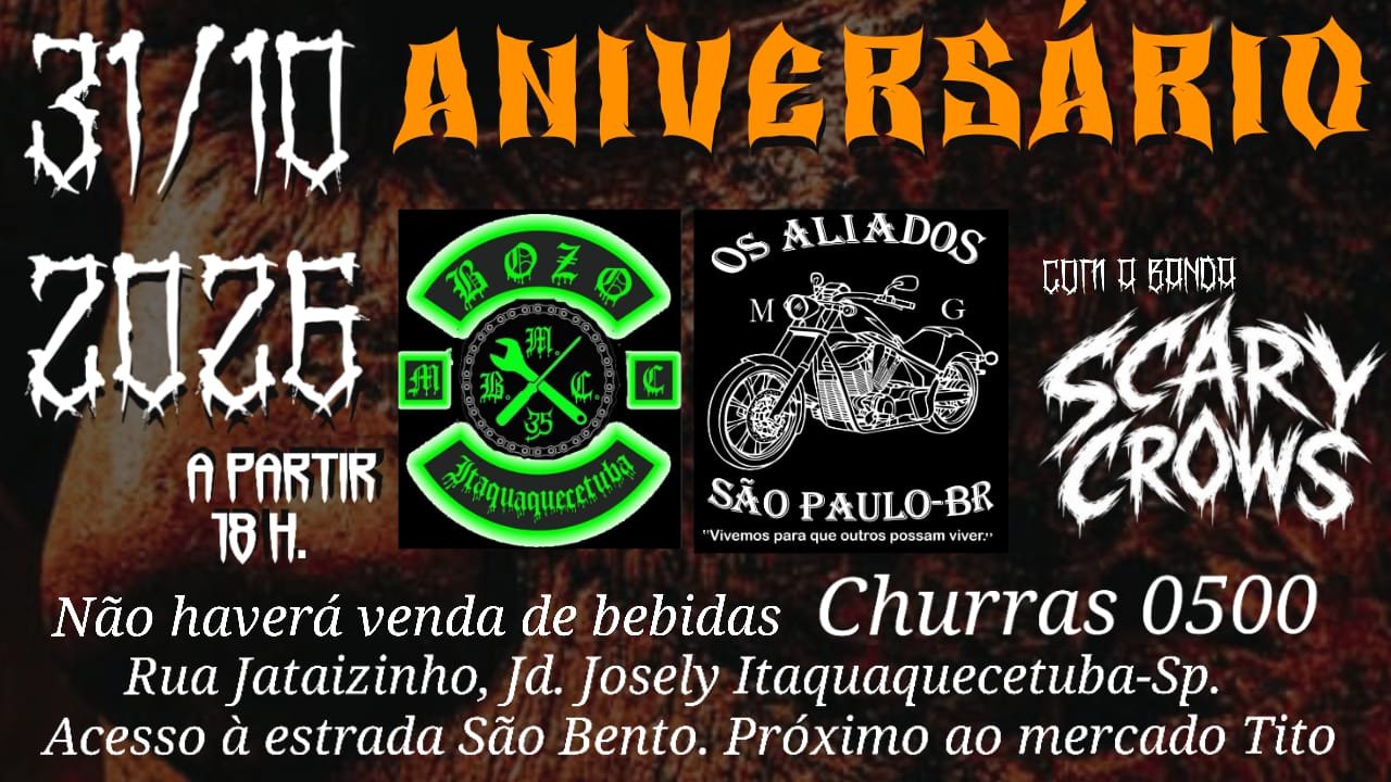 Flyer — Aniversário BOZO M.C. & OS ALIADOS M.G.
