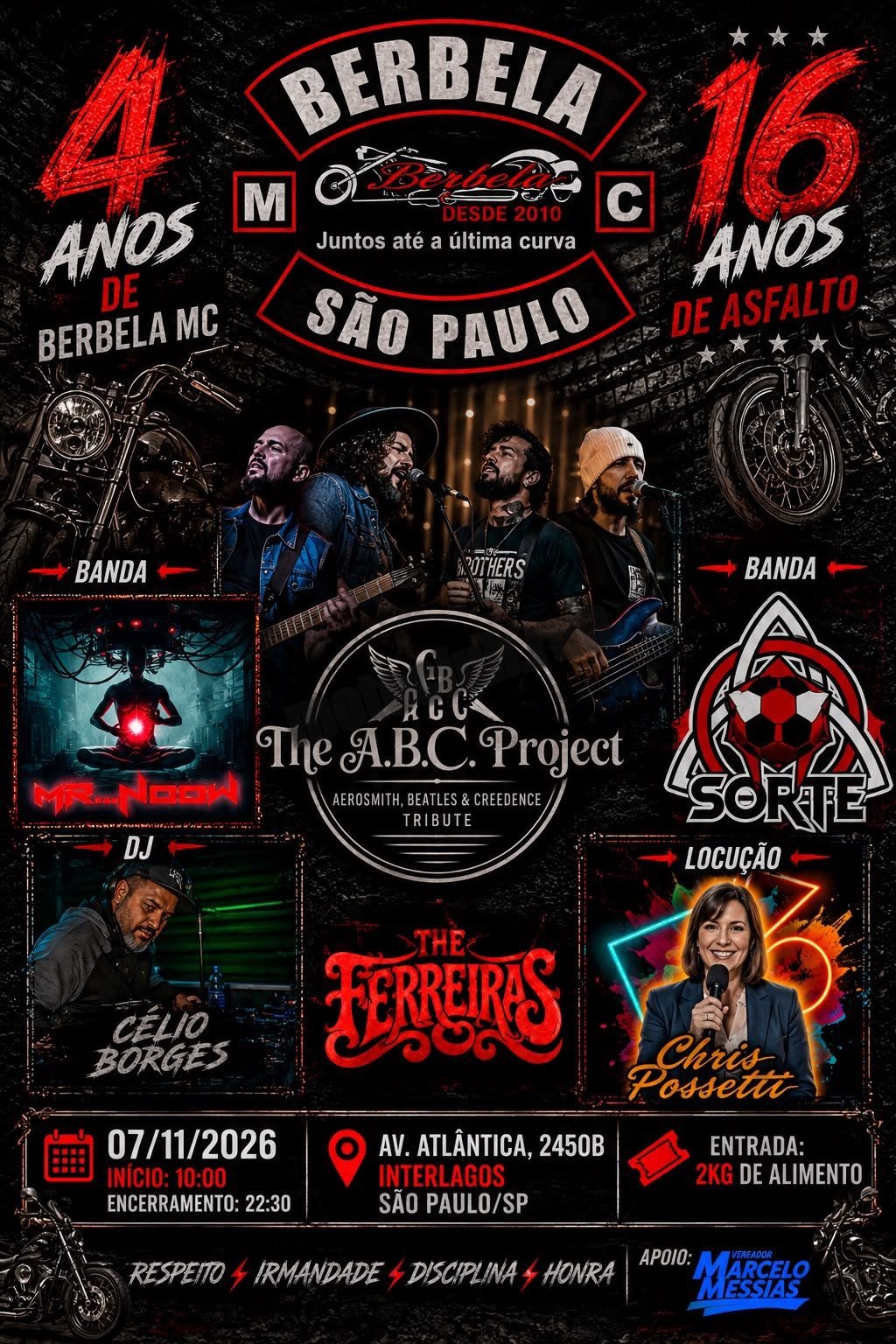 Flyer — 4 Anos de Berbela MC e 16 Anos de Asfalto