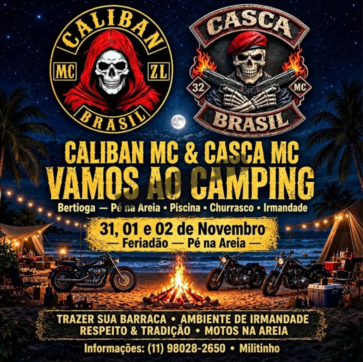 Flyer — Caliban MC & Casca MC — Vamos ao Camping