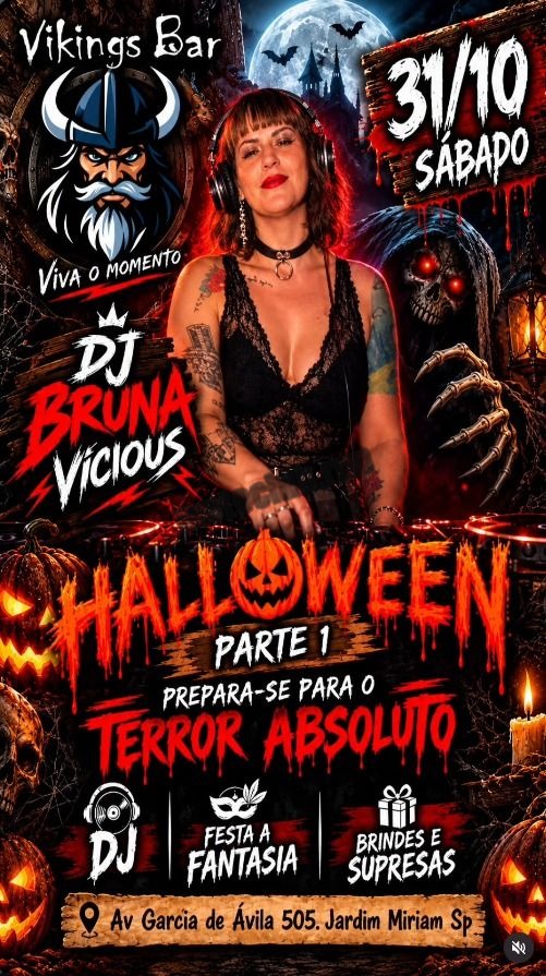 Flyer — Halloween Parte 1 — Vikings Bar